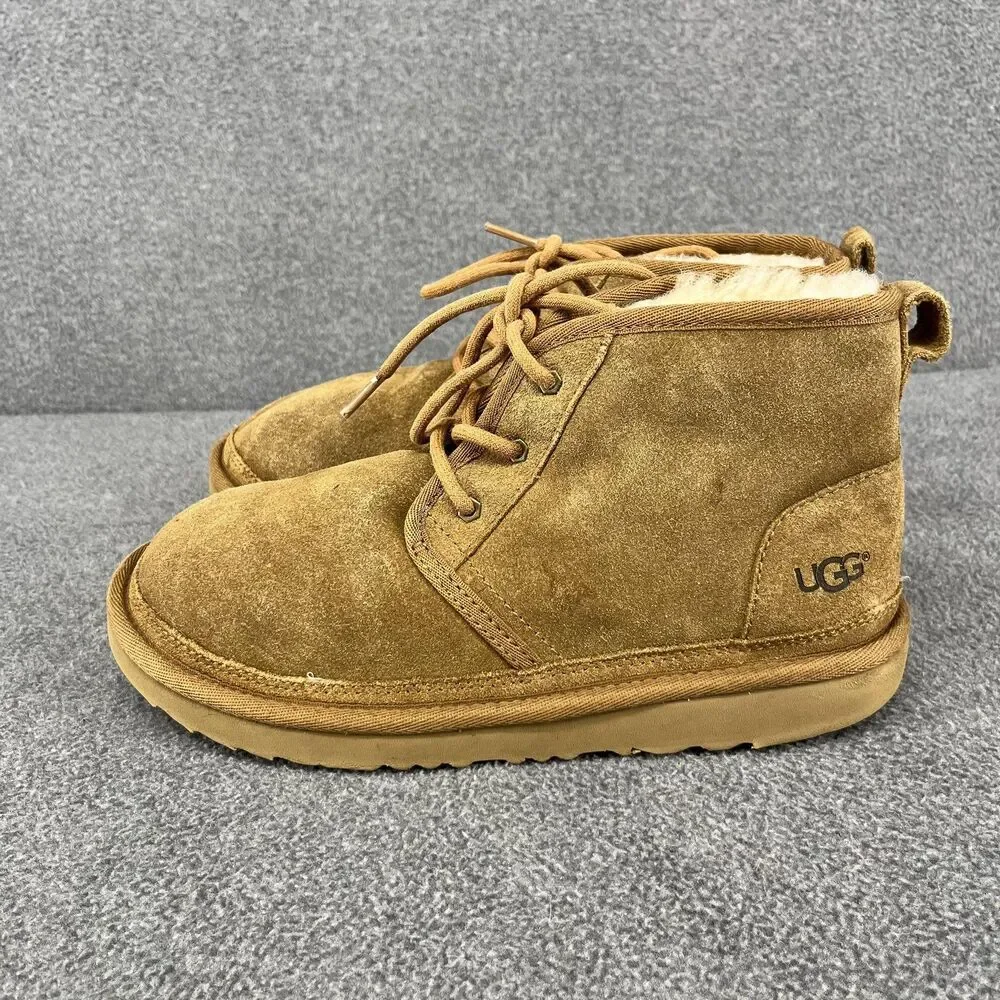 UGG Neumel Boots‎ Womens Size 5 Suede Sheepskin Lace Up Warm Shoes